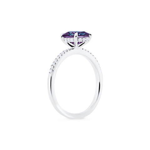 [Elaine] Modern Classic Oval Solitaire Ring in Lab Alexandrite Women's Ring michelliafinejewelry   