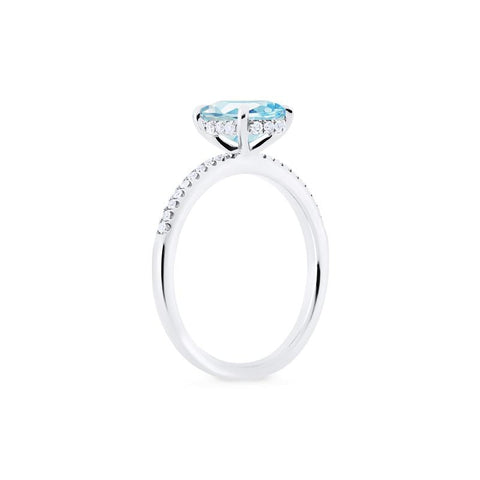[Elaine] Modern Classic Oval Solitaire Ring in Aquamarine Women's Ring michelliafinejewelry   