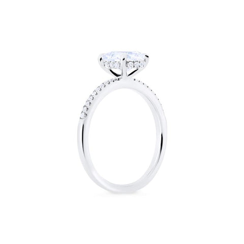 [Elaine] Classic Oval Solitaire Engagement Ring with Hidden Halo in Diamond / Moissanite Women's Ring michelliafinejewelry   