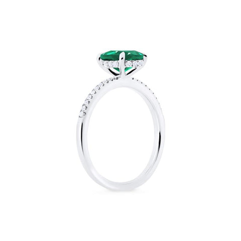 [Elaine] Modern Classic Oval Solitaire Ring in Lab Emerald Women's Ring michelliafinejewelry   