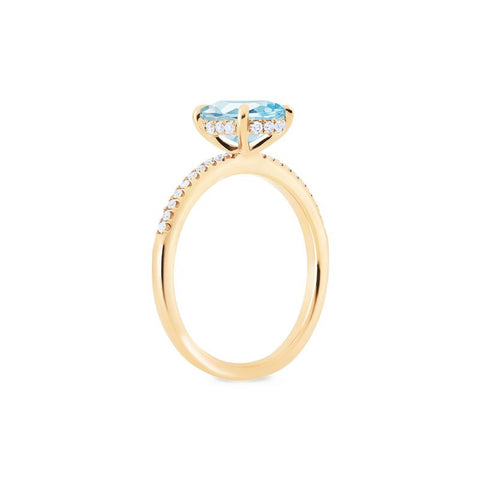 [Elaine] Modern Classic Oval Solitaire Ring in Aquamarine Women's Ring michelliafinejewelry   