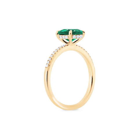 [Elaine] Modern Classic Oval Solitaire Ring in Lab Emerald Women's Ring michelliafinejewelry   