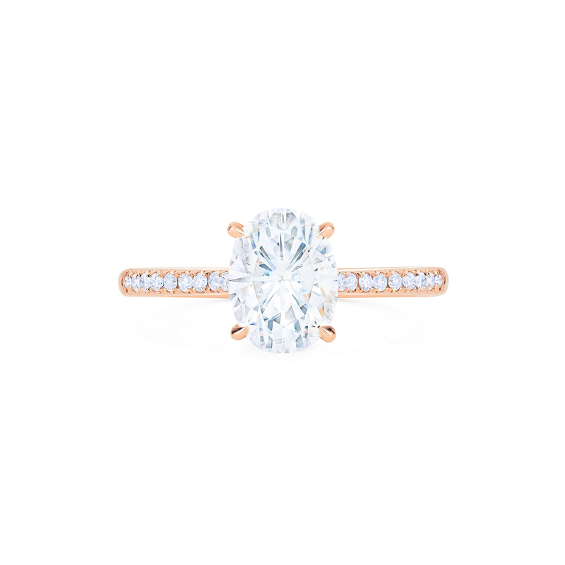 [Elaine] Modern Classic Oval Solitaire Ring in Moissanite / Diamond Women's Ring michelliafinejewelry   
