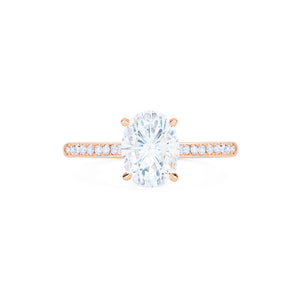[Elaine] Modern Classic Oval Solitaire Ring in Moissanite / Diamond Women's Ring michelliafinejewelry   