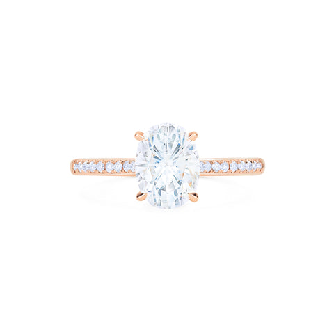 [Elaine] Classic Oval Solitaire Engagement Ring with Hidden Halo in Diamond / Moissanite Women's Ring michelliafinejewelry   