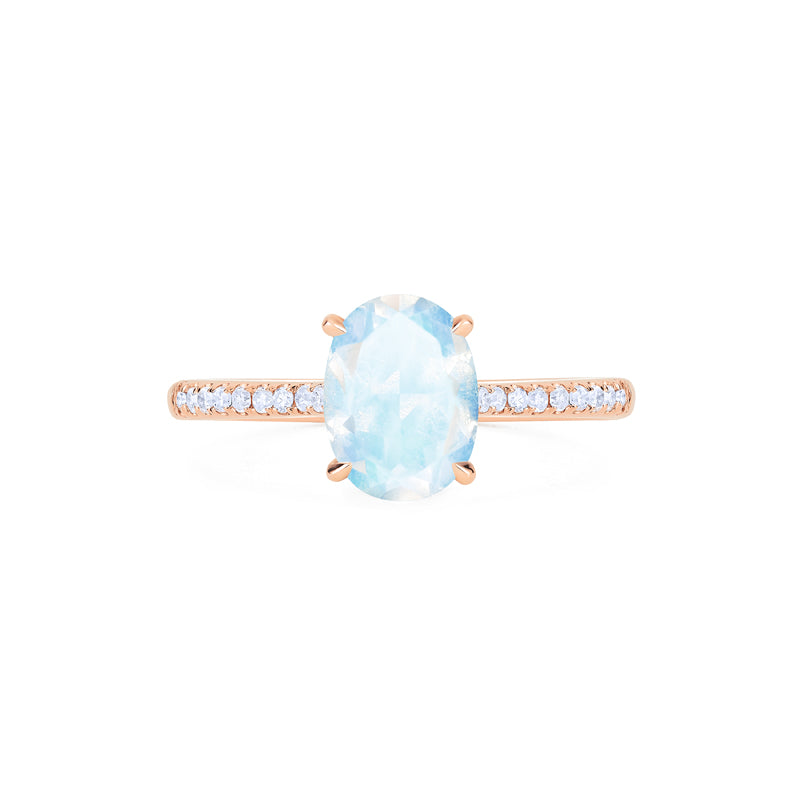 [Elaine] Modern Classic Oval Solitaire Ring in Moonstone Women's Ring michelliafinejewelry   