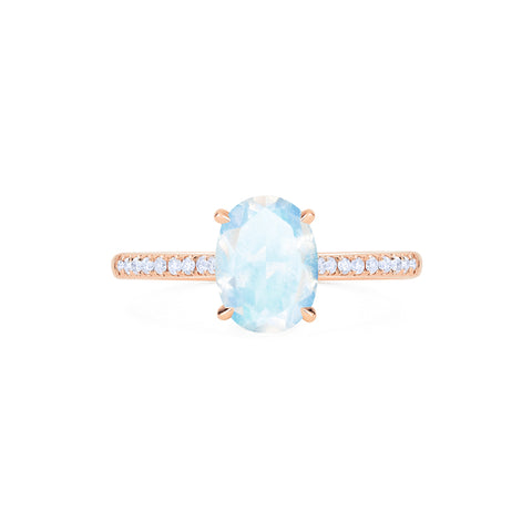 [Elaine] Modern Classic Oval Solitaire Ring in Moonstone Women's Ring michelliafinejewelry   