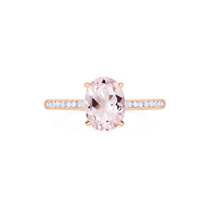 [Elaine] Modern Classic Oval Solitaire Ring in Morganite Women's Ring michelliafinejewelry   