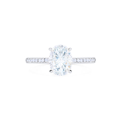 [Elaine] Classic Oval Solitaire Engagement Ring with Hidden Halo in Diamond / Moissanite Women's Ring michelliafinejewelry   