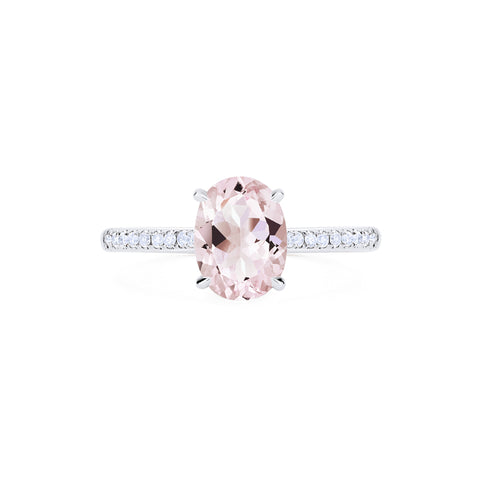 [Elaine] Modern Classic Oval Solitaire Ring in Morganite Women's Ring michelliafinejewelry   