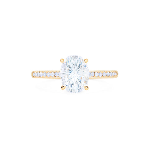 [Elaine] Classic Oval Solitaire Engagement Ring with Hidden Halo in Diamond / Moissanite Women's Ring michelliafinejewelry   