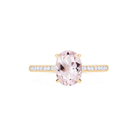 [Elaine] Modern Classic Oval Solitaire Ring in Morganite Women's Ring michelliafinejewelry   