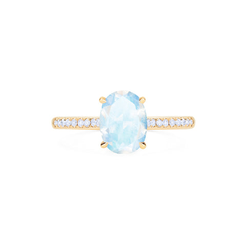 [Elaine] Modern Classic Oval Solitaire Ring in Moonstone Women's Ring michelliafinejewelry   