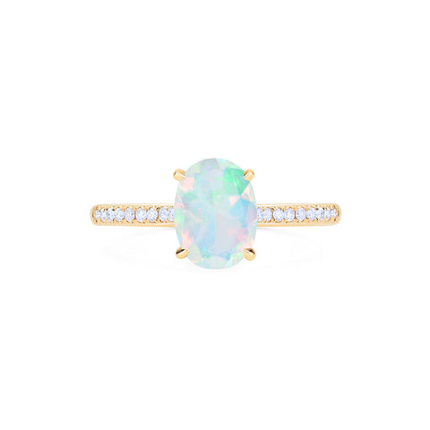 Elaine | Modern Classic Oval Solitaire Ring in Opal – Michellia Fine ...