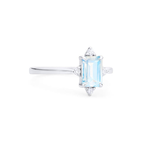 [Justine] Mid Century Emerald Cut Ring in Moonstone Women's Ring michelliafinejewelry   