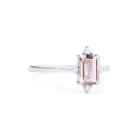 [Justine] Mid Century Emerald Cut Ring in Morganite Women's Ring michelliafinejewelry   