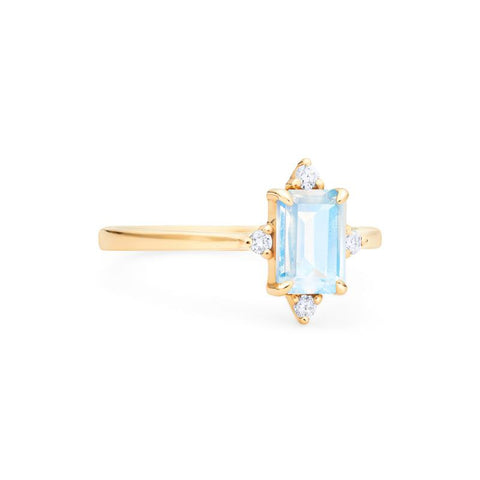 [Justine] Mid Century Emerald Cut Ring in Moonstone Women's Ring michelliafinejewelry   