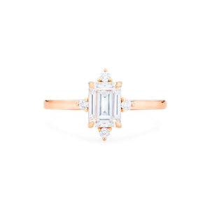 [Justine] Mid Century Emerald Cut Ring in Moissanite / Diamond Women's Ring michelliafinejewelry   