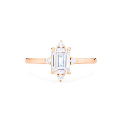 [Justine] Mid Century Emerald Cut Engagement Ring in Diamond / Moissanite Women's Ring michelliafinejewelry   
