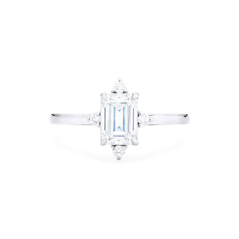 [Justine] Mid Century Emerald Cut Engagement Ring in Diamond / Moissanite Women's Ring michelliafinejewelry   