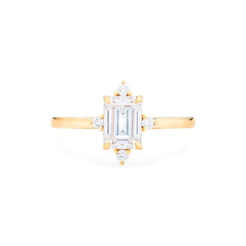[Justine] Mid Century Emerald Cut Engagement Ring in Diamond / Moissanite Women's Ring michelliafinejewelry   