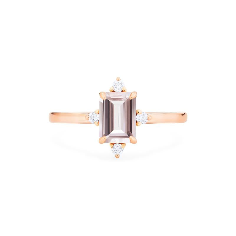[Justine] Mid Century Emerald Cut Ring in Morganite Women's Ring michelliafinejewelry   