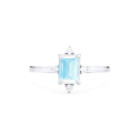 [Justine] Mid Century Emerald Cut Ring in Moonstone Women's Ring michelliafinejewelry   