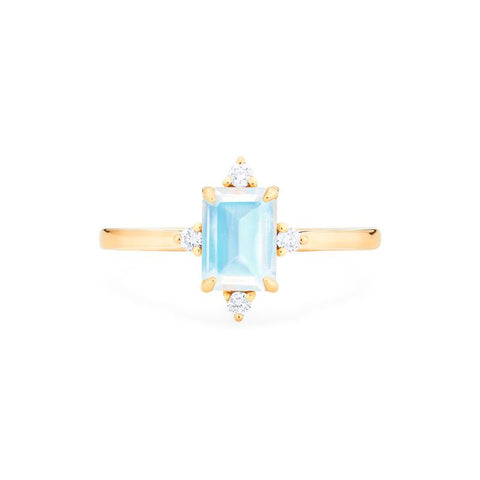 [Justine] Mid Century Emerald Cut Ring in Moonstone Women's Ring michelliafinejewelry   