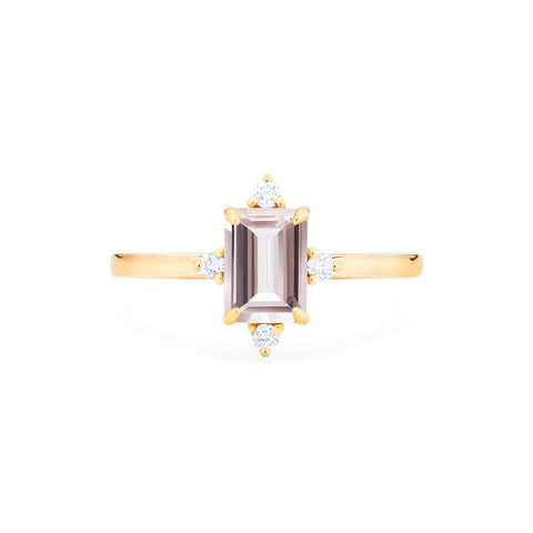[Justine] Mid Century Emerald Cut Ring in Morganite Women's Ring michelliafinejewelry   