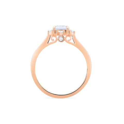 [Justine] Mid Century Emerald Cut Engagement Ring in Diamond / Moissanite Women's Ring michelliafinejewelry   