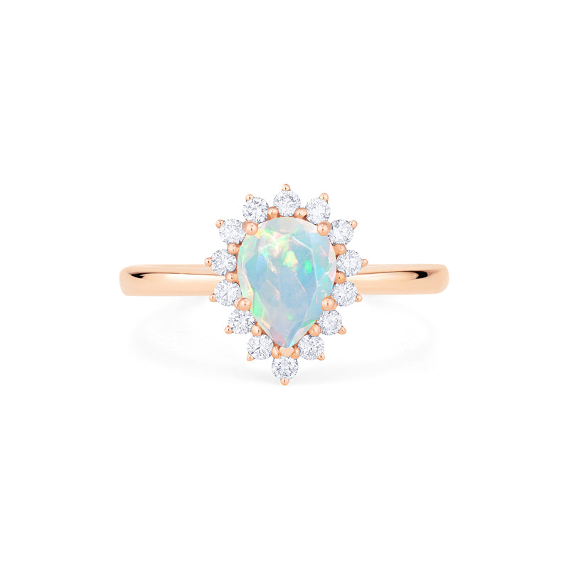 [Camellia] Vintage Bloom Pear Cut Ring in Opal Women's Ring michelliafinejewelry   
