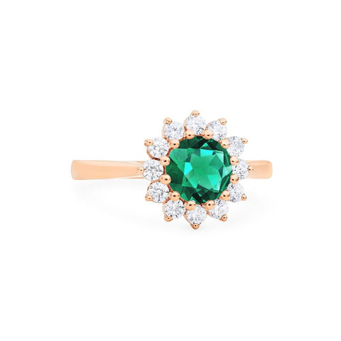 [Rosalie] Vintage Bloom Ring in Lab Emerald Women's Ring michelliafinejewelry   