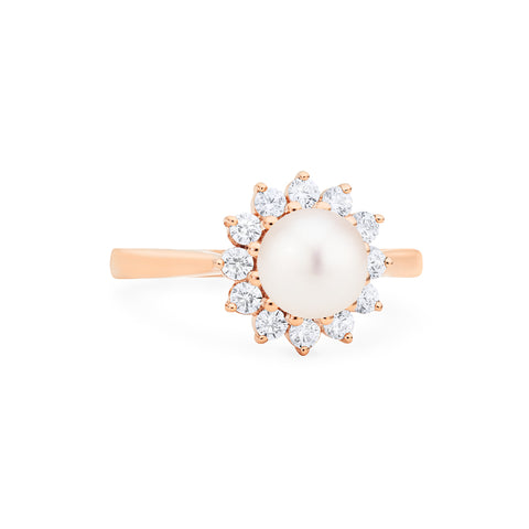 [Rosalie] Vintage Bloom Ring in Akoya Pearl Women's Ring michelliafinejewelry