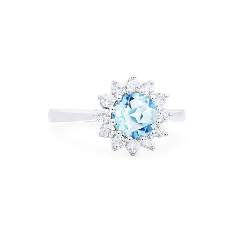[Rosalie] Vintage Bloom Ring in Aquamarine Women's Ring michelliafinejewelry   