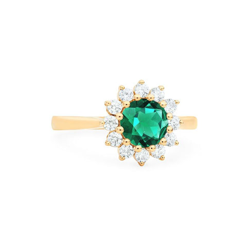 [Rosalie] Vintage Bloom Ring in Lab Emerald Women's Ring michelliafinejewelry   