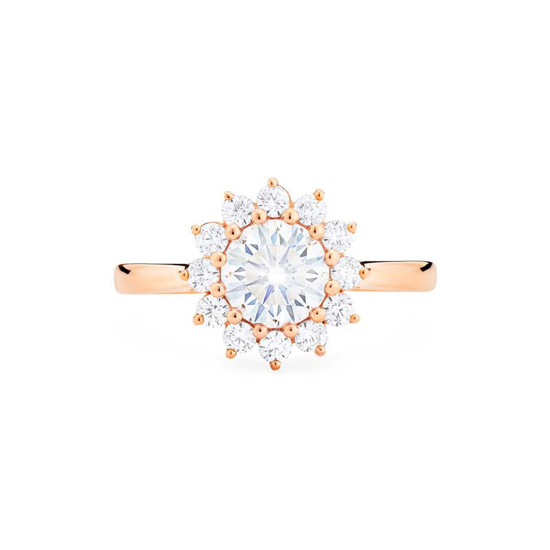 [Rosalie] Vintage Bloom Ring in Moissanite / Diamond Women's Ring michelliafinejewelry   
