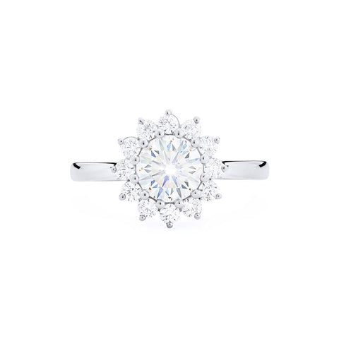 [Rosalie] Vintage Bloom Engagement Ring in Diamond / Moissanite Women's Ring michelliafinejewelry   