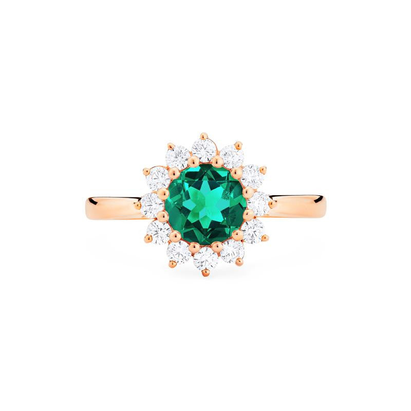 [Rosalie] Vintage Bloom Ring in Lab Emerald Women's Ring michelliafinejewelry   