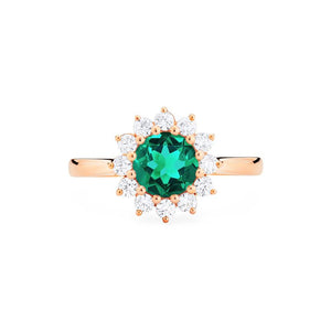 [Rosalie] Vintage Bloom Ring in Lab Emerald Women's Ring michelliafinejewelry   
