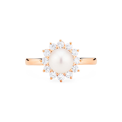 [Rosalie] Vintage Bloom Ring in Akoya Pearl Women's Ring michelliafinejewelry