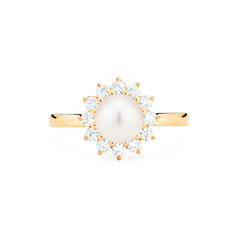 [Rosalie] Vintage Bloom Ring in Akoya Pearl Women's Ring michelliafinejewelry