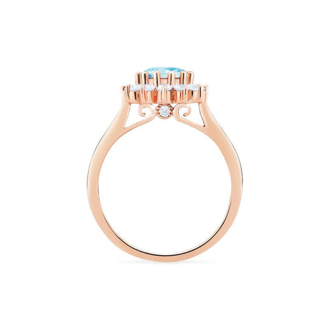 [Rosalie] Vintage Bloom Ring in Aquamarine Women's Ring michelliafinejewelry   