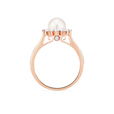 [Rosalie] Vintage Bloom Ring in Akoya Pearl Women's Ring michelliafinejewelry