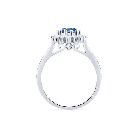 [Rosalie] Vintage Bloom Ring in Lab Blue Sapphire Women's Ring michelliafinejewelry   