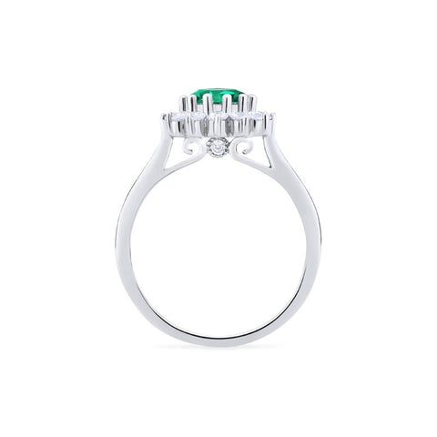 [Rosalie] Vintage Bloom Ring in Lab Emerald Women's Ring michelliafinejewelry   