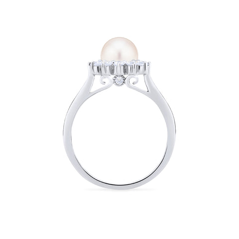 [Rosalie] Vintage Bloom Ring in Akoya Pearl Women's Ring michelliafinejewelry