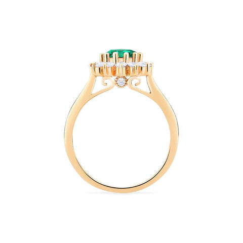 [Rosalie] Vintage Bloom Ring in Lab Emerald Women's Ring michelliafinejewelry   