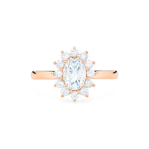 [Julianne] Vintage Bloom Halo Oval Engagement Ring in Diamond / Moissanite Women's Ring michelliafinejewelry   