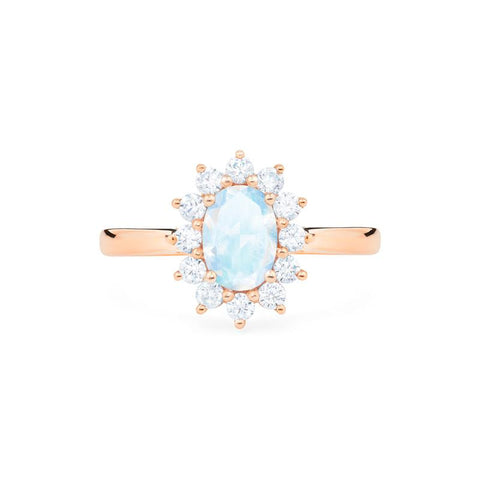 [Julianne] Vintage Bloom Oval Cut Ring in Moonstone Women's Ring michelliafinejewelry   