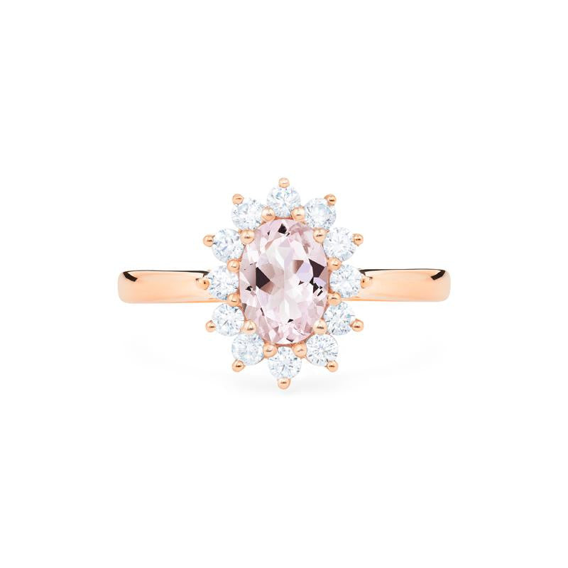 [Julianne] Vintage Bloom Oval Cut Ring in Morganite Women's Ring michelliafinejewelry   